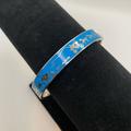 Coach Jewelry | Beautiful Preowned Coach Blue Enamel And Silver Tone Bangle Bracelet $115 | Color: Blue/Silver | Size: Os