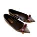 Burberry Shoes | Burberry Bow Detail Point-Toe Check Jacquard Ballerinas | Color: Brown/Red | Size: 39