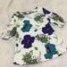 Anthropologie Tops | Anthropologie Women’s Purple White Flora 3/4” Sleeves Top Size Medium | Color: Blue/White | Size: L