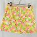 Lilly Pulitzer Skirts | Lilly Pulitzer Yellow Pink Green Floral Eyelet Mini Skirt 00 Xxs | Color: Green/Pink | Size: 00