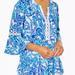 Lilly Pulitzer Tops | Brand New Lilly Pulitzer Hollie Tunic Top Turquoise Oasis Shell Me You Love Me L | Color: Blue/White | Size: L