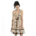 Disney Dresses | Disney Hot Topic Peter Pan Halter Swing Dress With Tulle Under Skirt Size Xl | Color: Cream/Tan | Size: Xl