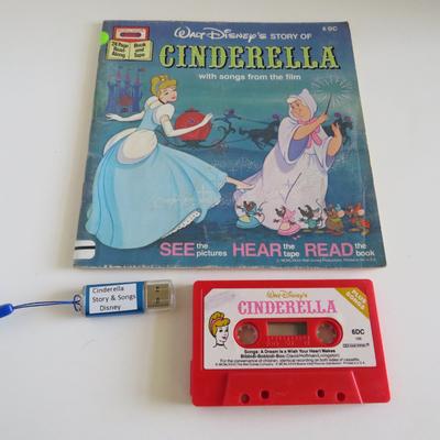 Disney Media | Disney Cinderella Book & Cassette Tape & Usb Flash Drive With Mp3 Files | Color: Red | Size: Os