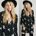 Free People Dresses | Free People Embroidered Austin Mini Dress Black Cream Floral Flowy Swing Emma | Color: Black/Cream | Size: S