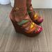 Jessica Simpson Shoes | Jessica Simpson Color Block Wedges 7 | Color: Pink/Yellow | Size: 7