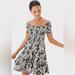 American Eagle Outfitters Dresses | American Eagle Floral Printed Ruched Sleeve Dress | Color: Blue/White | Size: M