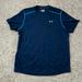 Under Armour Shirts | Euc Men’s Under Armour Blue Coldblack Fitted Heatgear Ss Run Shirt Sz Xl | Color: Blue/Gray | Size: Xxl