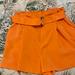 Nine West Shorts | Large Nwot Nine W. Paper Bag, Belted Cinched, Pleated Dress, Short Color, Orange | Color: Orange | Size: L