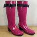 Kate Spade Shoes | Kate Spade Randi Too Tall Bow Pink Winter Heeled Rubber Rain Boots Size 10 | Color: Black/Pink | Size: 10