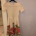 Lularoe Dresses | Lularoe Cream Short Sleeve Cream Dress With Floral Bottom. 15” Pit/Pit | Color: Cream/Pink | Size: Xxs