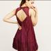 Free People Dresses | Free People Bohemian Lace Burgundy One Angel Mini A-Line Dress Women's Size Smal | Color: Red | Size: S