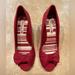 American Eagle Outfitters Shoes | American Eagle Red Canvas Open Toe With Bow Wedge | Color: Red | Size: 6.5