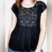 Anthropologie Tops | Anthropologie Akemi + Kin Embroidered Black Top Size Small | Color: Black/Gold | Size: S