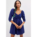 Anthropologie Dresses | Anthropologie Puff-Sleeve Royal Blue Mini Dress - New Large | Color: Blue | Size: L