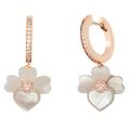 Kate Spade Jewelry | Kate Spade Precious Pansy Flower Pav Drop Rose Gold Hoops | Color: Gold/Pink | Size: Os