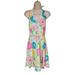 Lilly Pulitzer Dresses | Lilly Pulitzer Womens Halter Neck Knee Length Dress Size 4 Floral Pink 120p | Color: Blue/Pink | Size: 4