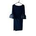 Ralph Lauren Dresses | Lauren Ralph Lauren Slinky Faux Wrap Ruched Bell Sleeve Sheath Dress | Color: Blue | Size: 14