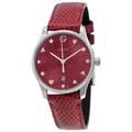 Gucci Accessories | 27mm Gucci G-Timeless Red Mother Of Pearl Lizard Leather Ya126584 | Color: Pink/Red | Size: Os