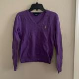 Polo By Ralph Lauren Shirts & Tops | Girls 12-14 Ralph Lauren Sport Merino Wool Purple Sweater With Yellow Horse Logo | Color: Purple/Yellow | Size: 12g