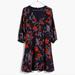 Madewell Dresses | Madewell Silk Ruffle-Waist Dress In Windblown Poppies Size 14 | Color: Black/Red | Size: 14