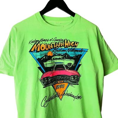 Urban Outfitters Tops | 1991 Vintage Mountain High Kustom National T Shirt Chehalis Washington Medium M | Color: Green | Size: M