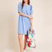 Anthropologie Tops | Anthropologie Basel Ruched Tunic Distressed French Terry Stretch Dress | Color: Blue | Size: Xl