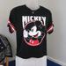 Disney Tops | Disney Mickey Mouse Crop Top Sport Style Tee Shirt | Color: Black/Red | Size: M