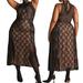 Anthropologie Dresses | Anthropologie Structured Lace Double Slit Midi Dress In Black Women’s Size 14 | Color: Black/Tan | Size: 14