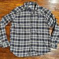 Columbia Shirts | Columbia Mens Flannel Shirt Size Large Button Up Plaid Blue Long Sleeve Hiking | Color: Black/Blue | Size: L