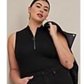 Torrid Tops | New! Torrid Foxy Mock-Neck Zip Placket Sleeveless Black Top, Size 2x, Nwt! | Color: Black | Size: 2x