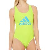 Adidas Swim | Lime Green And Blue Adidas Hi Cut Swim Suit Crisscross Strap Back Size Large | Color: Blue/Green | Size: L