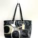 Coach Bags | Authentic Coach Inlaid "C" Black Patent Leather Zip Tote Style Bag F17127 | Color: Black/Cream | Size: Os