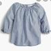 J. Crew Shirts & Tops | J. Crew Crewcuts Cotton 3/4 Sleeve Pinstriped Blouse, Navy/White, Size 8 | Color: Blue/White | Size: 8g