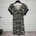 Anthropologie Dresses | Anthropologie Postmark Black Beige Floral Mini Dress Career Cocktail Size Xs | Color: Black/Cream | Size: Xs