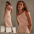 Anthropologie Dresses | Anthropologie Ruched Pink Asymmetrical Dress - New Size 14 | Color: Pink | Size: 14