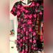 Lularoe Dresses | Lularoe Amelia Dress Size Medium | Color: Black/Pink | Size: M