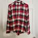 American Eagle Outfitters Tops | American Eagle Boyfriend Fit Ahh-Mazingly Soft Button Down Plaid Shirt. | Color: Red/White | Size: Xs