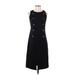 Kensie Casual Dress - Sheath High Neck Sleeveless: Black Solid Dresses - Women's Size Small