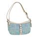 Coach Bags | Coach Horse & Carriage Shoulder Bag Canvas Leather Light Blue White Auth Am4218 | Color: Blue | Size: Os