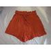 American Eagle Outfitters Shorts | American Eagle Women Paper Bag Shorts Size Small High Rise Linen Tie Belt | Color: Orange | Size: S