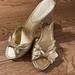 Coach Shoes | Coach Karen Gold Metallic Platform Cork Heels | Color: Gold | Size: 8