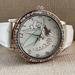 Disney Accessories | Disney Tinker Bell Wristwatch White Leather Band Quarts Analog Watch | Color: Silver/White | Size: Os