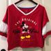 Disney Tops | Disney Mickie Mouse Hello Folks Red Cropped Tee, Sz Xl | Color: Red | Size: Xl