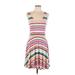 American Rag Cie Casual Dress - Fit & Flare: Pink Stripes Dresses - Women's Size Large