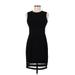 Calvin Klein Casual Dress - Sheath Crew Neck Sleeveless: Black Print Dresses - Women's Size 6 Plus