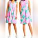 Lilly Pulitzer Dresses | Lilly Pulitzer Nwt Lorina Floral V Neck Aline Dress Multi Tigers Lair Pink Aqua | Color: Blue/Pink | Size: Xs