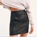 Free People Skirts | Free People | Rumi Ruched Faux Suede Mini Skirt | Color: Black | Size: S