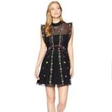 Free People Dresses | Free People Riviera Embroidered Illusion Dress | Color: Black | Size: 8