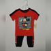 Disney Matching Sets | Disney Junior Mickey 2-Piece Set: Red Short-Sleeve Shirt & Black Pants (Size 2t) | Color: Black/Red | Size: 2tb