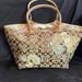 Coach Bags | Euc Coach Bleeker Signature Floral Tote Handbag Brown Gold Logo Jacquard | Color: Brown/Gold | Size: Os